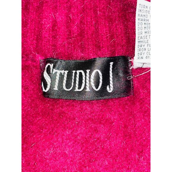 Studio J Cowl Neck Angora Sweater - Women's Size M - 70% Angora in Magenta - Picture 4 of 8